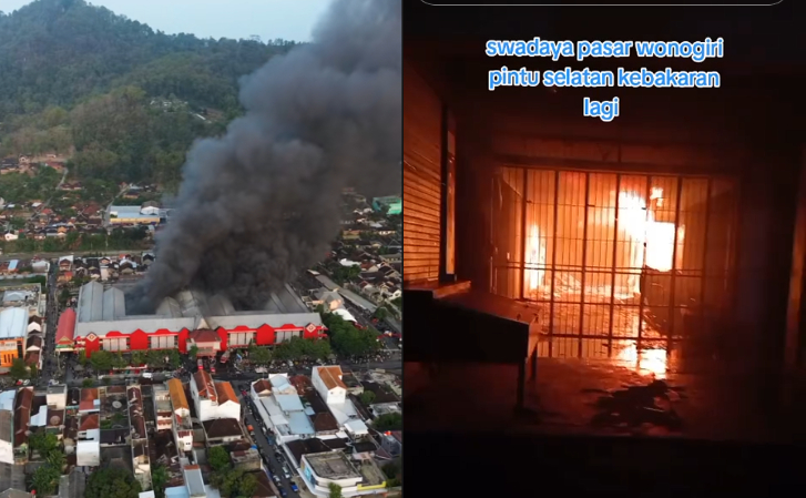 Pasar Wonogiri Kota Kebakaran, 300 Kios Ludes Terbakar, Api Muncul Kembali Usai Ditangani Damkar