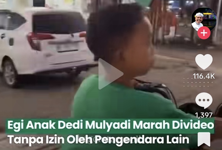 Marah Dirinya Divideo Tanpa Izin, Egi Anak KDM Tepis Ponsel Pemotor Lain hingga Jatuh