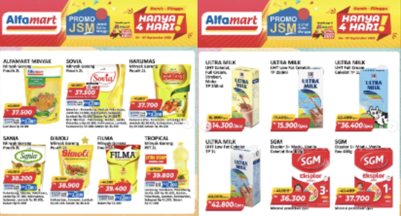 Promo JSM Alfamart 4 sampai 7 September 2025, Semua Barang Diskon Gede!
